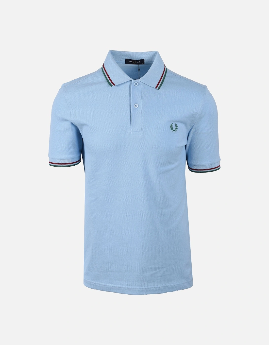 TWIN TIPPED POLO SHIRT TRACK BLUE/BURNT RED/SPORT GREEN, 4 of 3