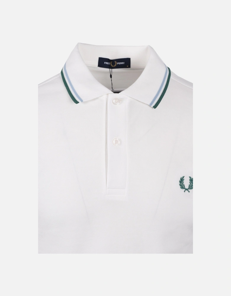 TWIN TIPPED POLO SHIRT SNOW WHITE/TRACK BLUE/SPORT GREEN