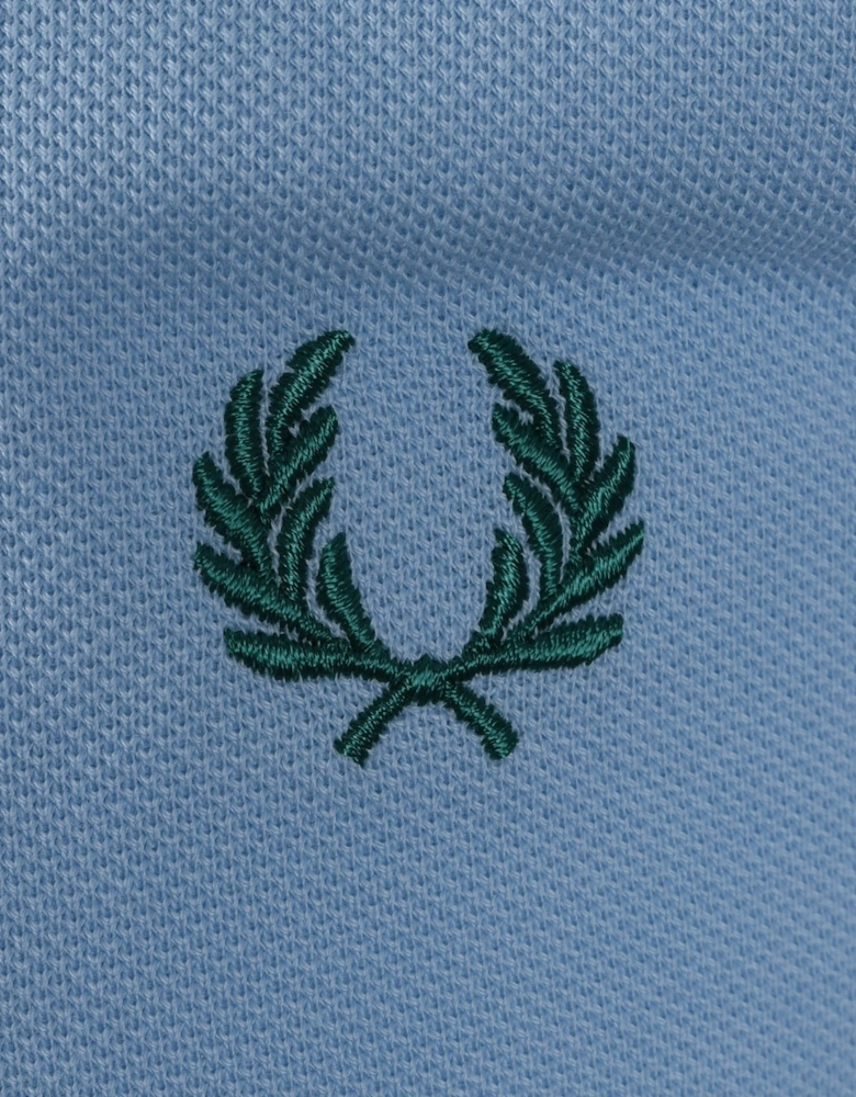 TWIN TIPPED POLO SHIRT TRACK BLUE/BURNT RED/SPORT GREEN