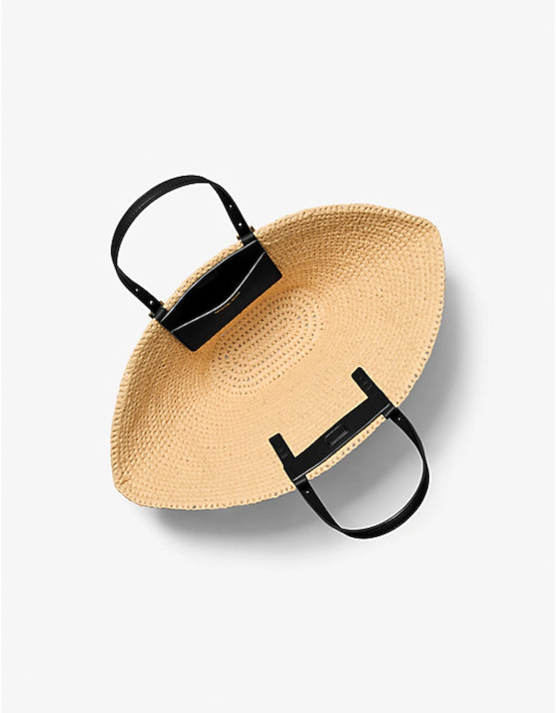 Isa Small Hand-Crocheted Straw Tote Bag