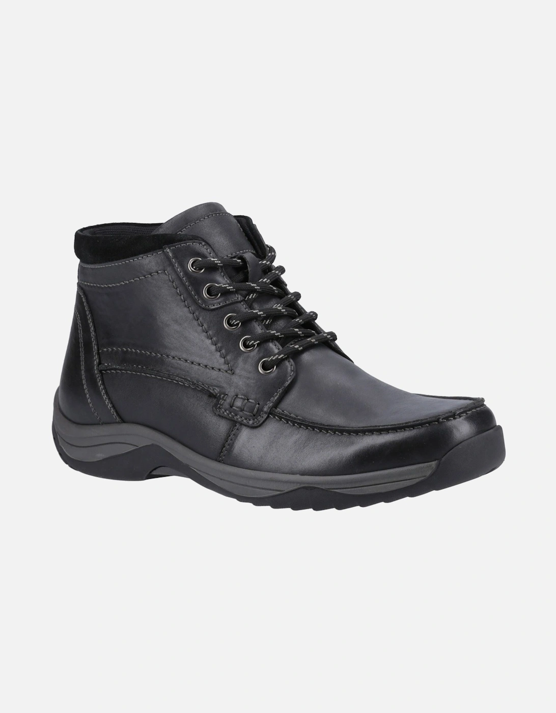 Daryl Leather Men's Black Ankle Boots, 6 of 5
