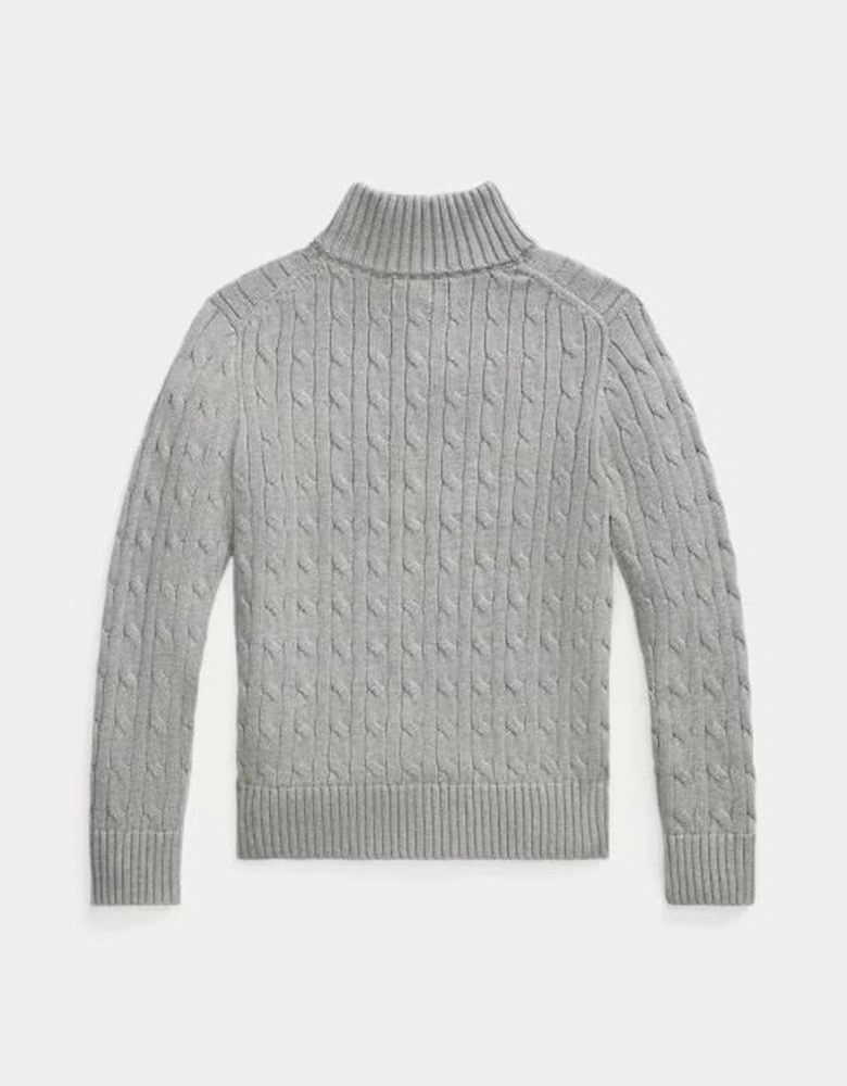 BOY/TEEN CABLE KNIT GREY PULLOVER