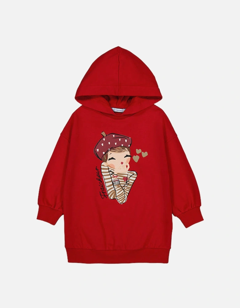 GIRLS RED HOODED DRESS 4.928