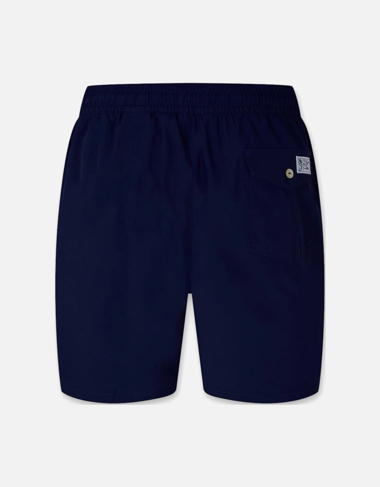 Men's Navy Polo Traveller Slim Fit Swim Shorts Red Logo