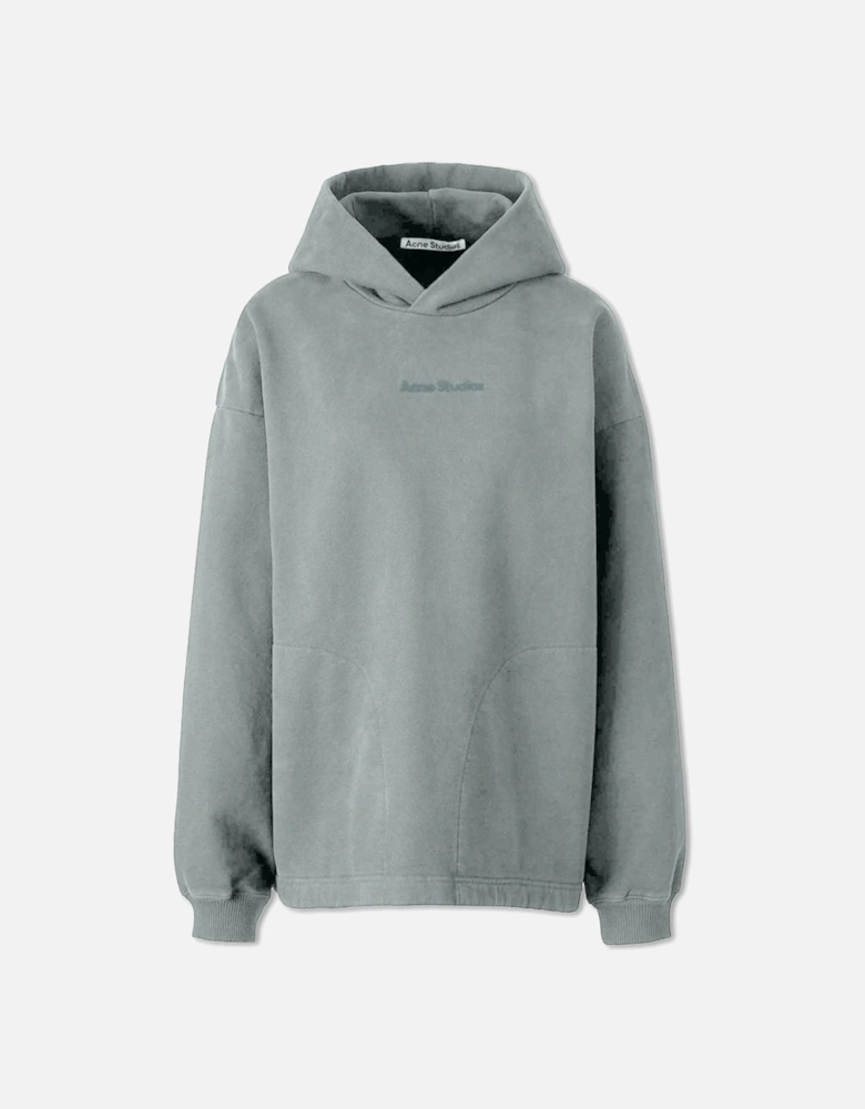 Men's Grey Franklin Stamp Oversized Logo Print Hoodie