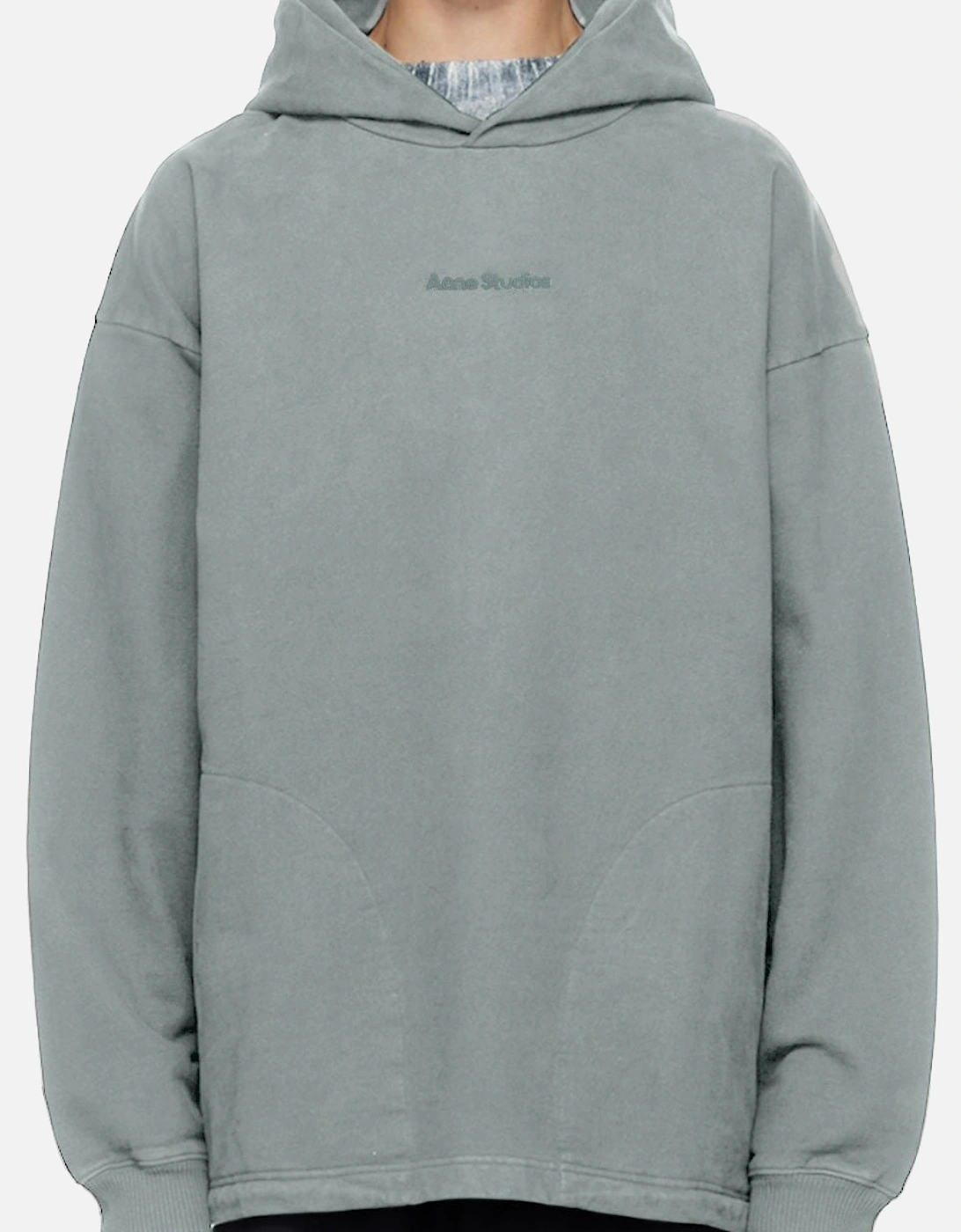 Men's Grey Franklin Stamp Oversized Logo Print Hoodie