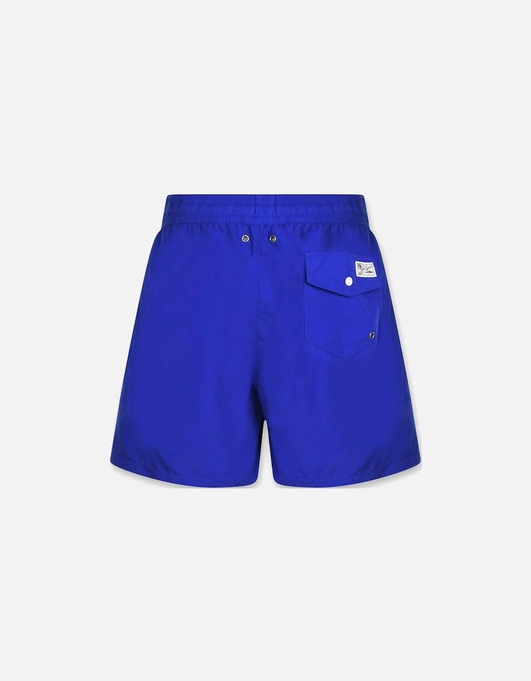 Men's Blue Polo Traveller Slim Fit Swim Shorts Red Logo