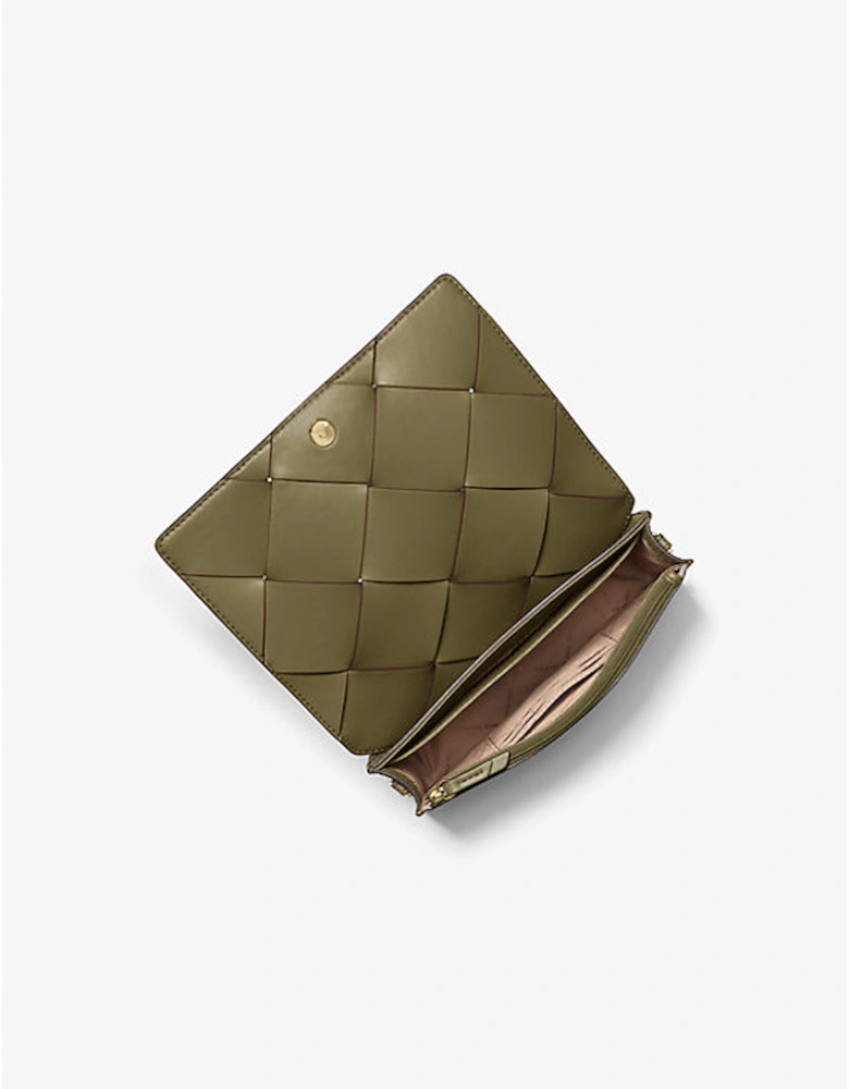 Jet Set Medium Woven Leather Crossbody Bag