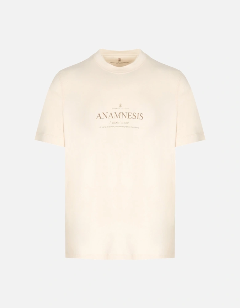 Anamnesis Text T-shirt Beige