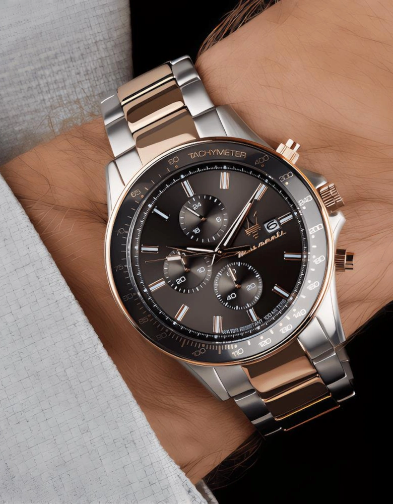R8873640014 Sfida Chronograph Black Dial Two-Tone Men's Watch