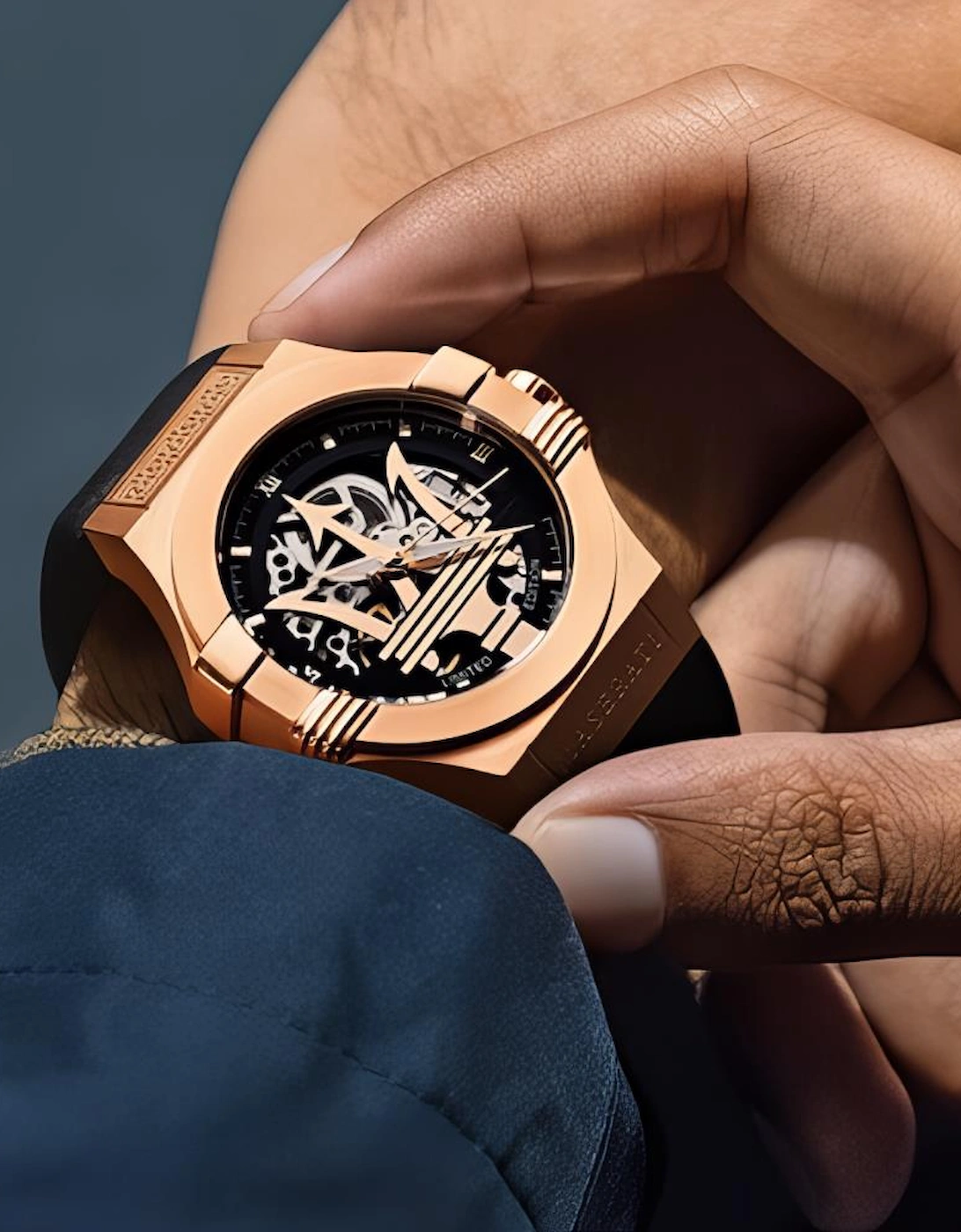 R8821108025 Automatic Skeleton Dial Rose Gold Men's Watch