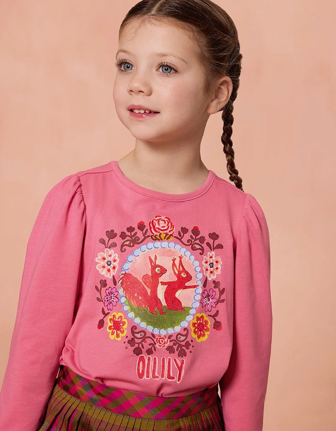 Girls Pink Frame Print Top