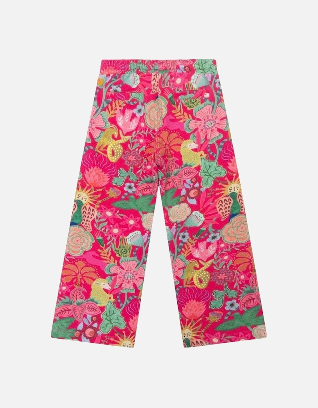 Girls Fuchsia Pink Print Joggers