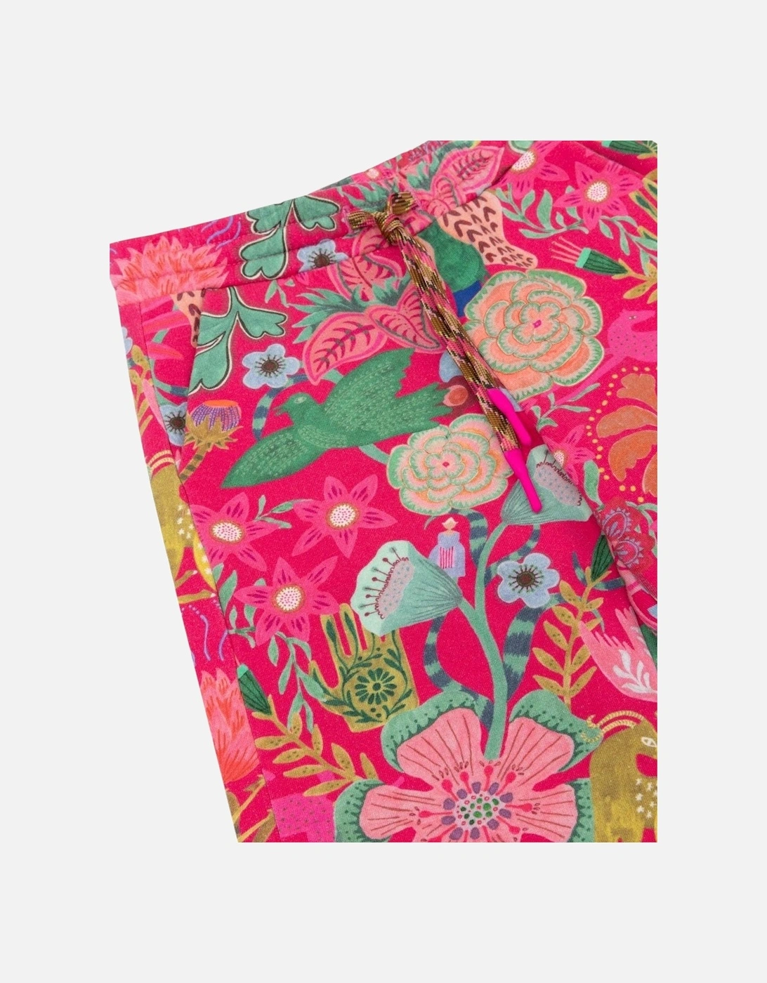 Girls Fuchsia Pink Print Joggers