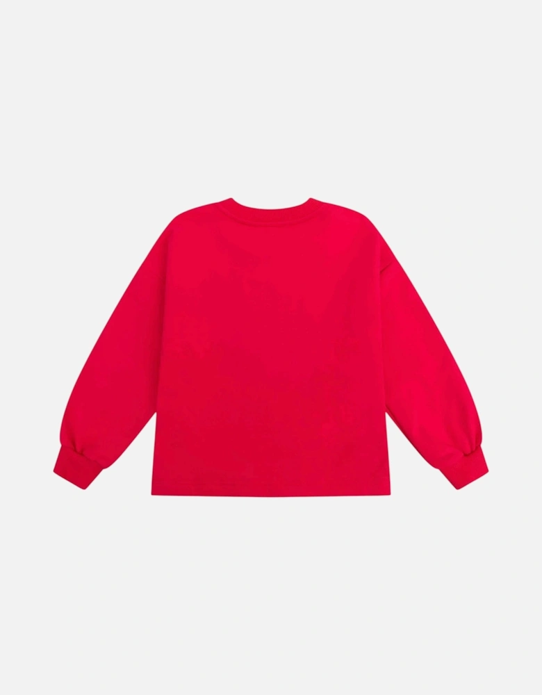 Girls Fuchsia Pink Patch Sweatshirt