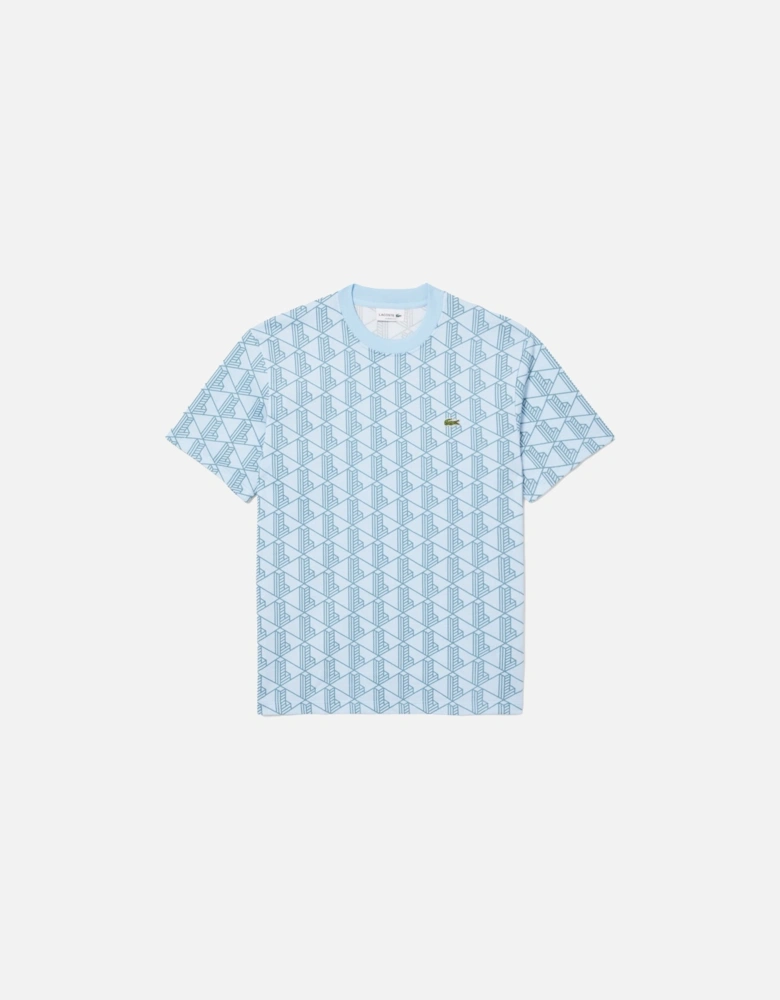 Monogram Cotton T-Shirt Blue