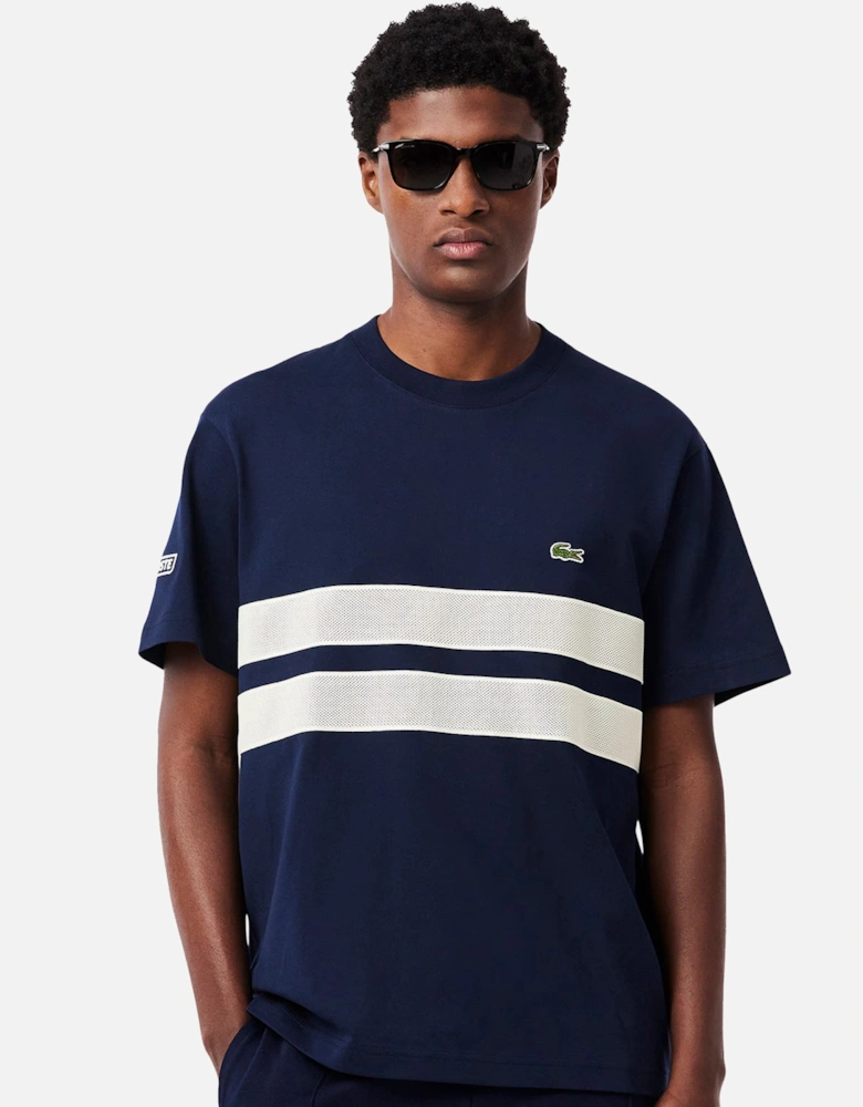 Heavy Jersey Mesh Band T-Shirt Midnight Blue