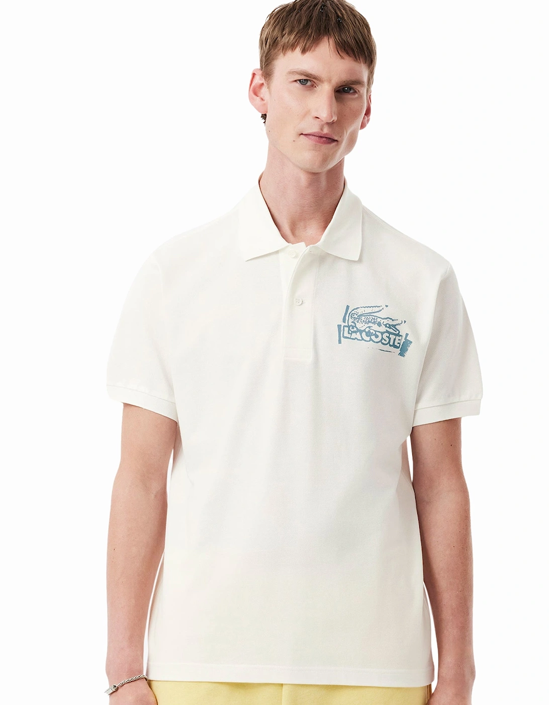 Classic Fit Printed Polo Shirt White/Blue