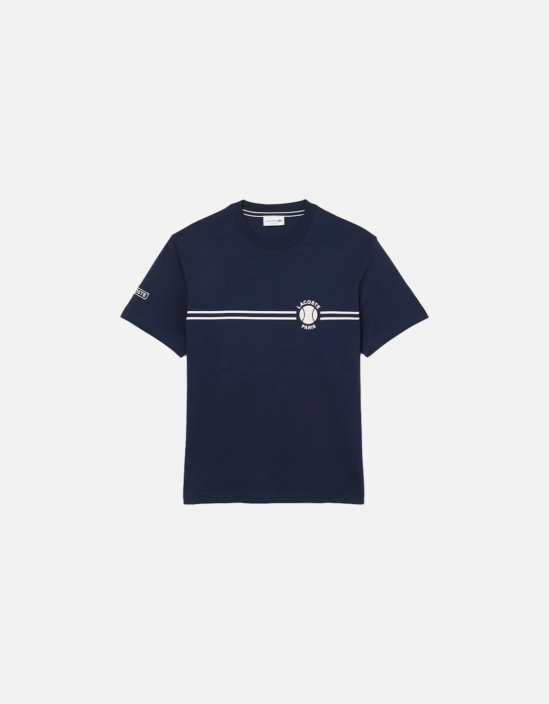 Printed Embroidered Cotton Jersey T-Shirt Midnight Blue, 5 of 4