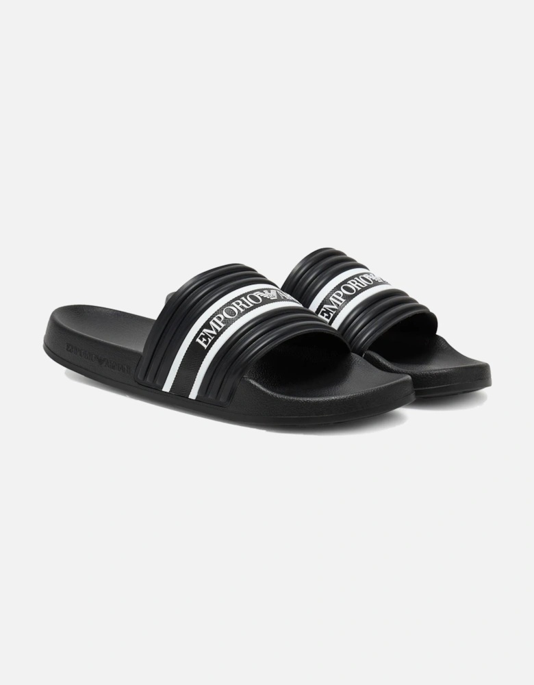 Logo Tape Slides Black/White