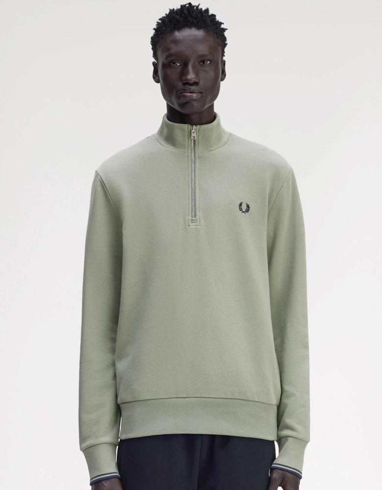 Mens Half Zip Sweatshirt - Bayleaf/Dark Airforce/Tennis Blue Z49