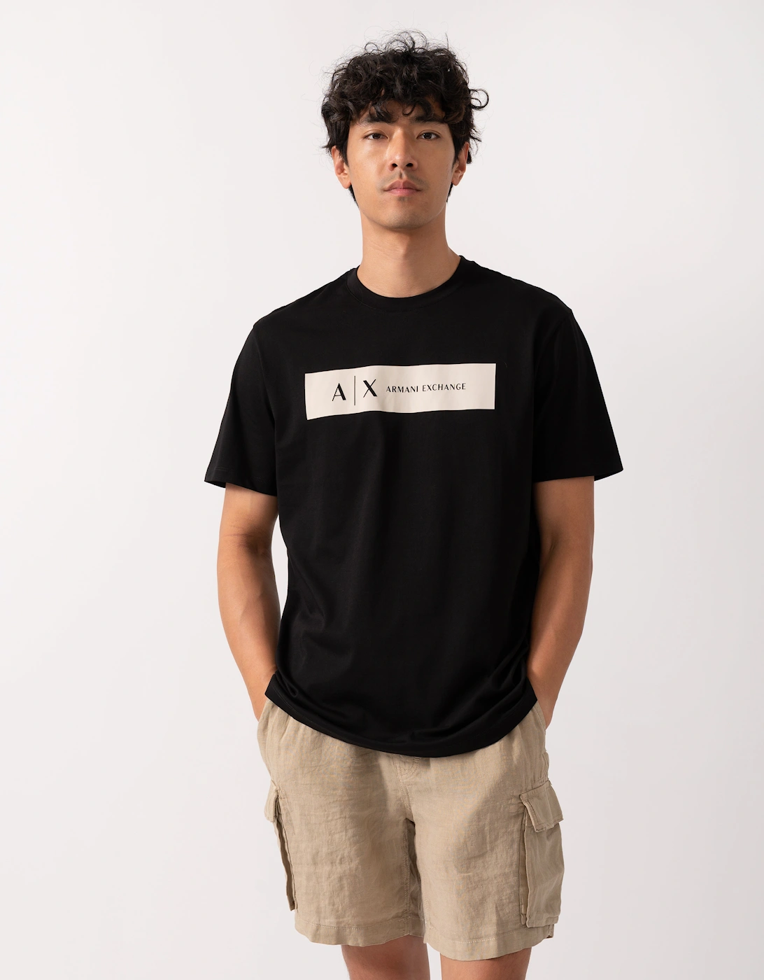 Armani Exchange Men's Black T-Shirt Xm001425-Af10361 - Uc001 - : 38 M