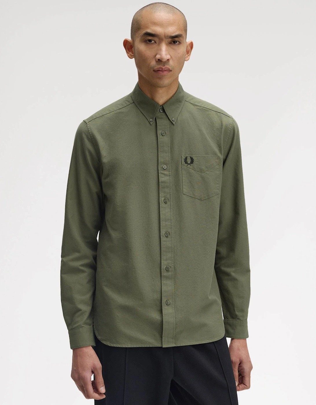 Mens Long Sleeve Oxford Shirt - Laurel Wreath Green X21, 2 of 1