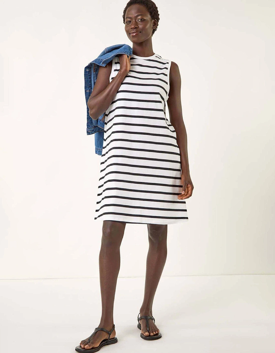 Stripe Jersey A-line Dress - Black, 2 of 1