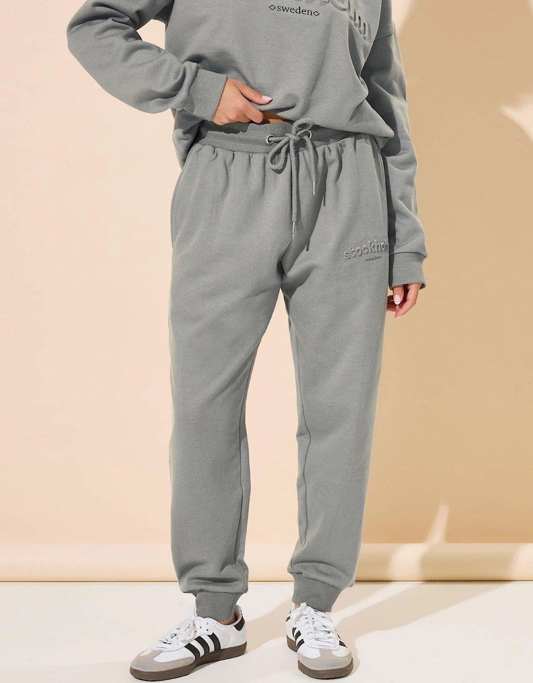 Petite Stockholm Embossed Jogger - Grey, 2 of 1