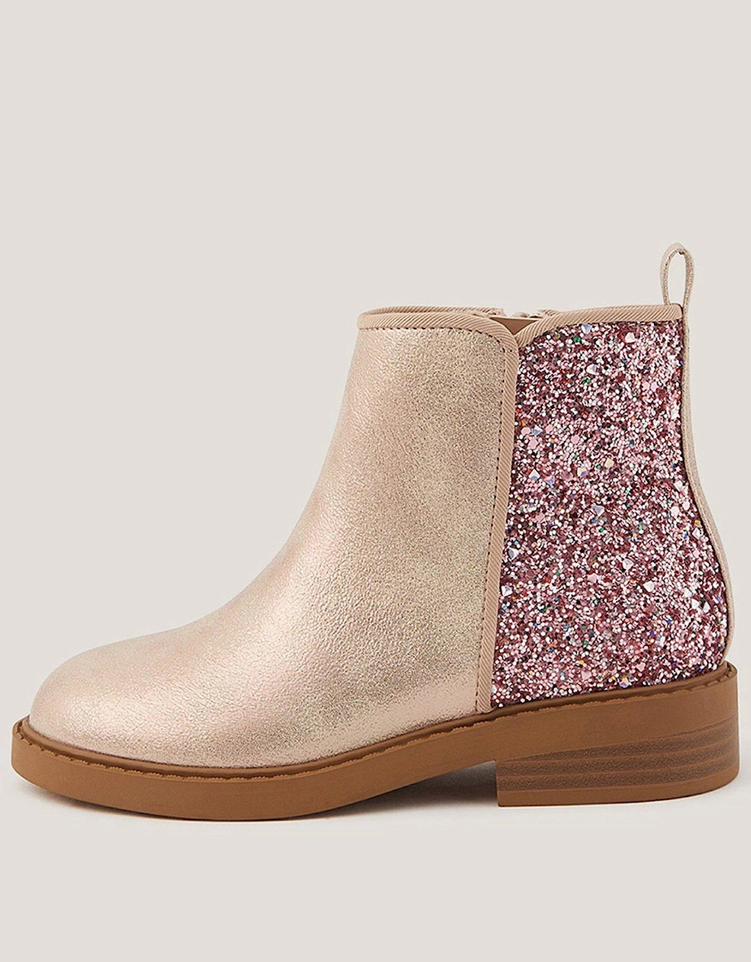 Girls Glitter Contrast Boots - Pink, 2 of 1