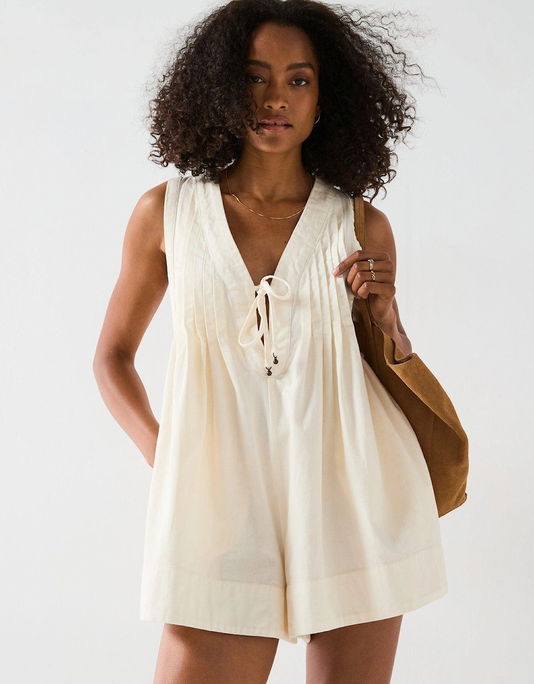 Webster Denim Playsuit - White, 2 of 1