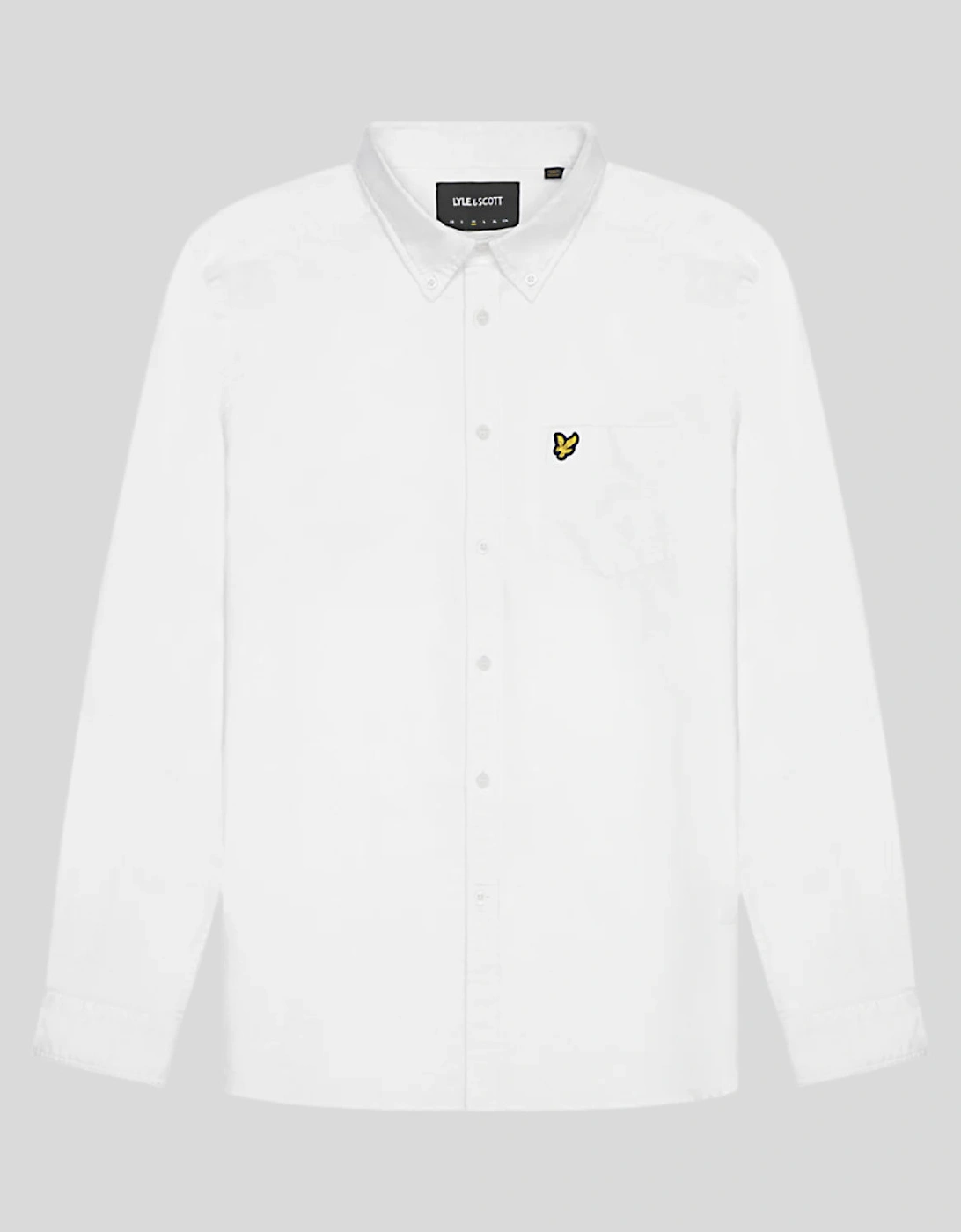 Lyle & Scott White Long Sleeve Shirt Plain Oxford - Image 5