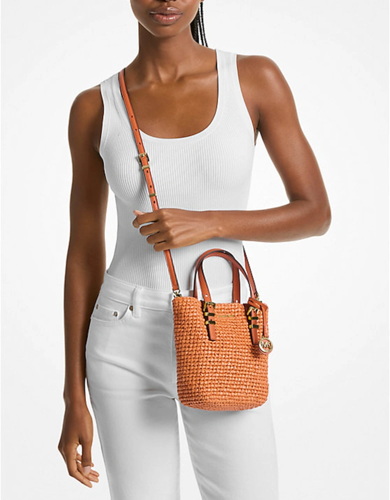 Quinn Extra-Small Crocheted Straw Crossbody Bag