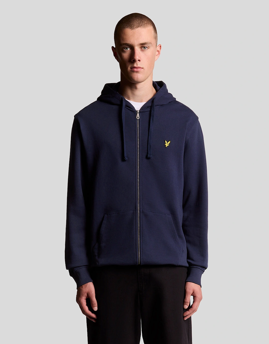 Lyle And Scott Men's Navy Loopback Cotton Full Zip Hoodie  42 Xl
