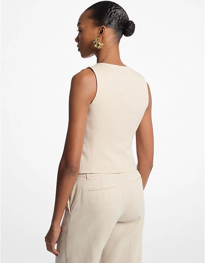 Linen and Cotton Twill Vest