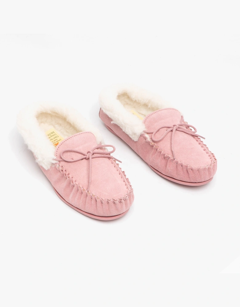 EMILY Womens Moccasin Slippers Pink