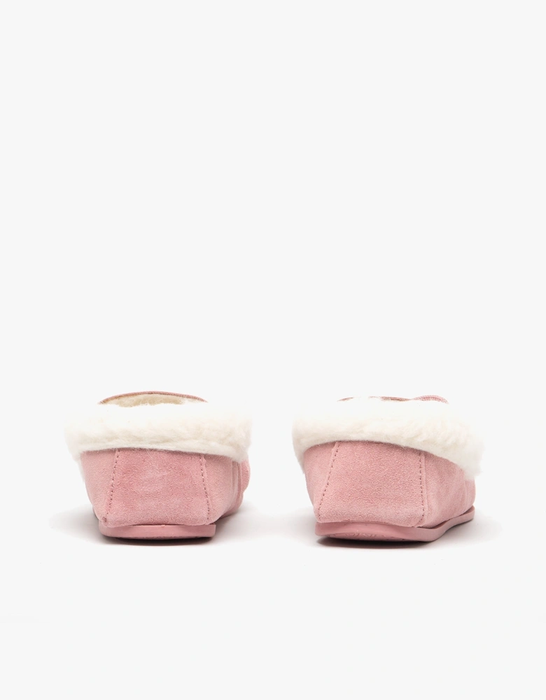 EMILY Womens Moccasin Slippers Pink