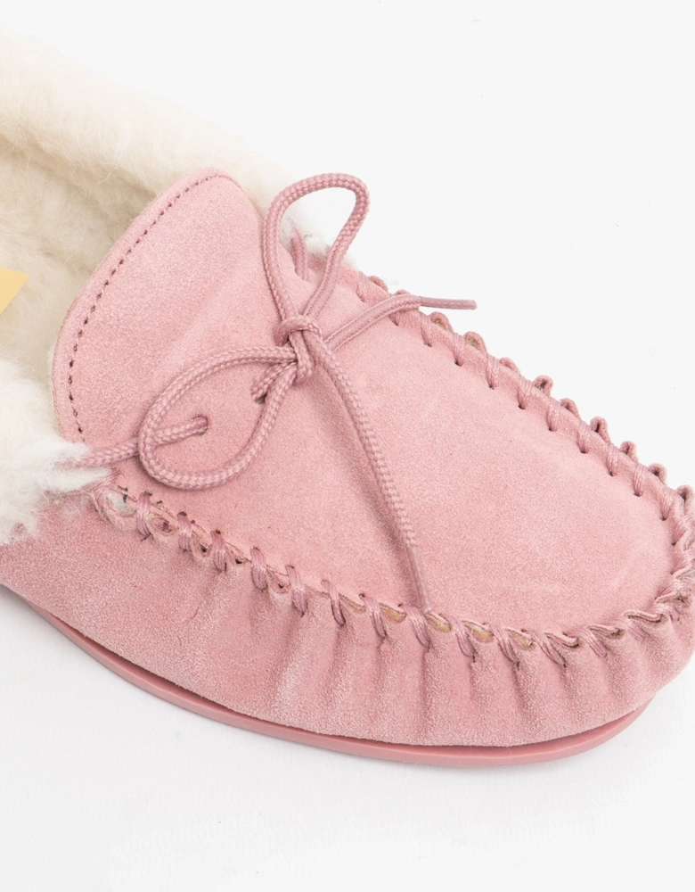 EMILY Womens Moccasin Slippers Pink