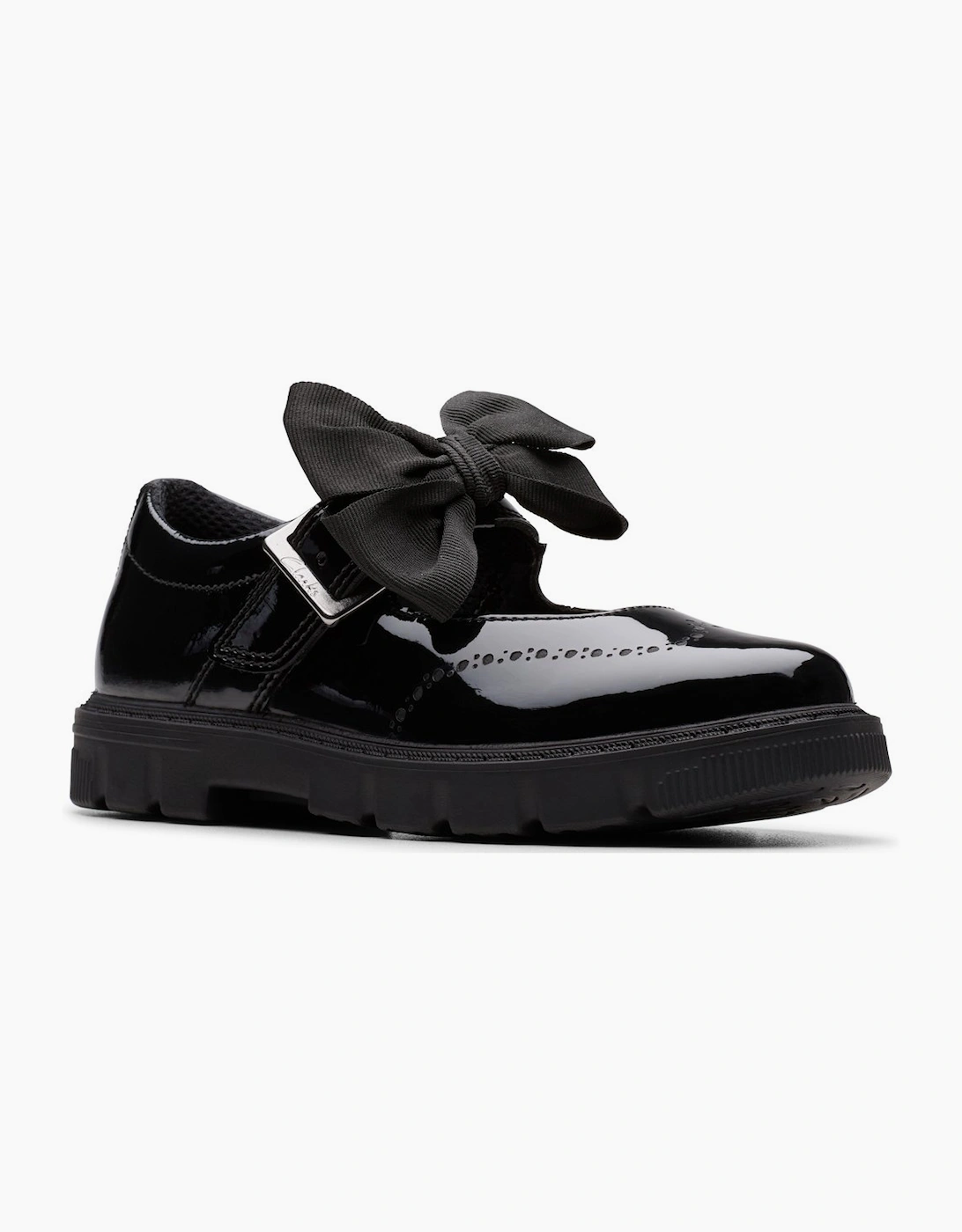 Clarks Girls Black 'S Lorcam Jane K School Shoes 11.5/F Kids