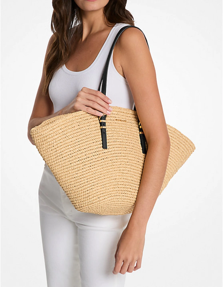 Isa Large Hand-Crocheted Straw Tote Bag