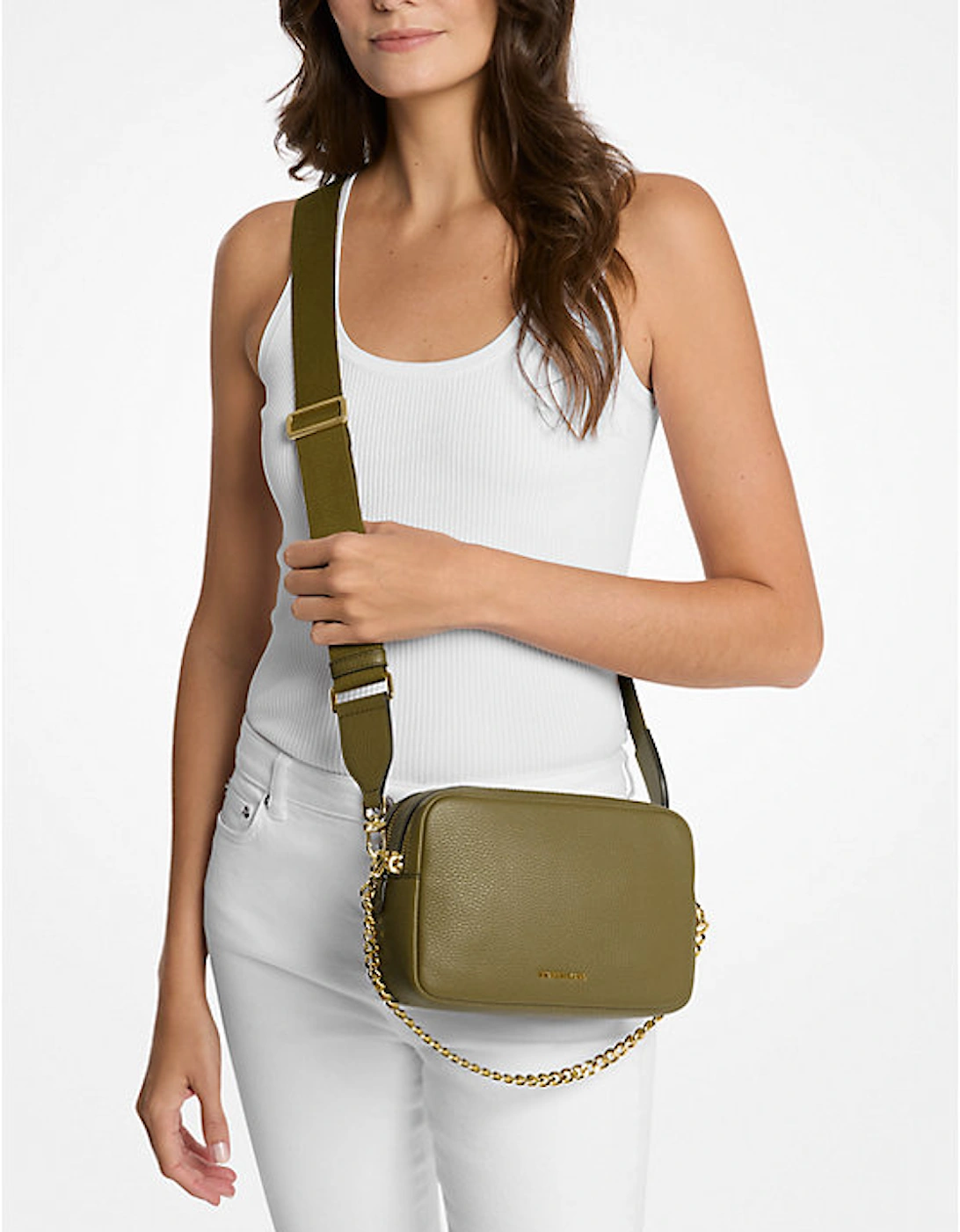 Bryant Medium Pebbled Leather Camera Crossbody Bag