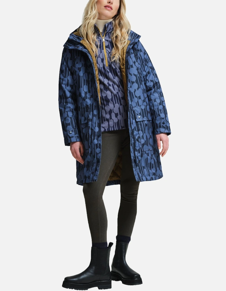 Womens Orla Kiely Waterproof Longline Parka Jacket