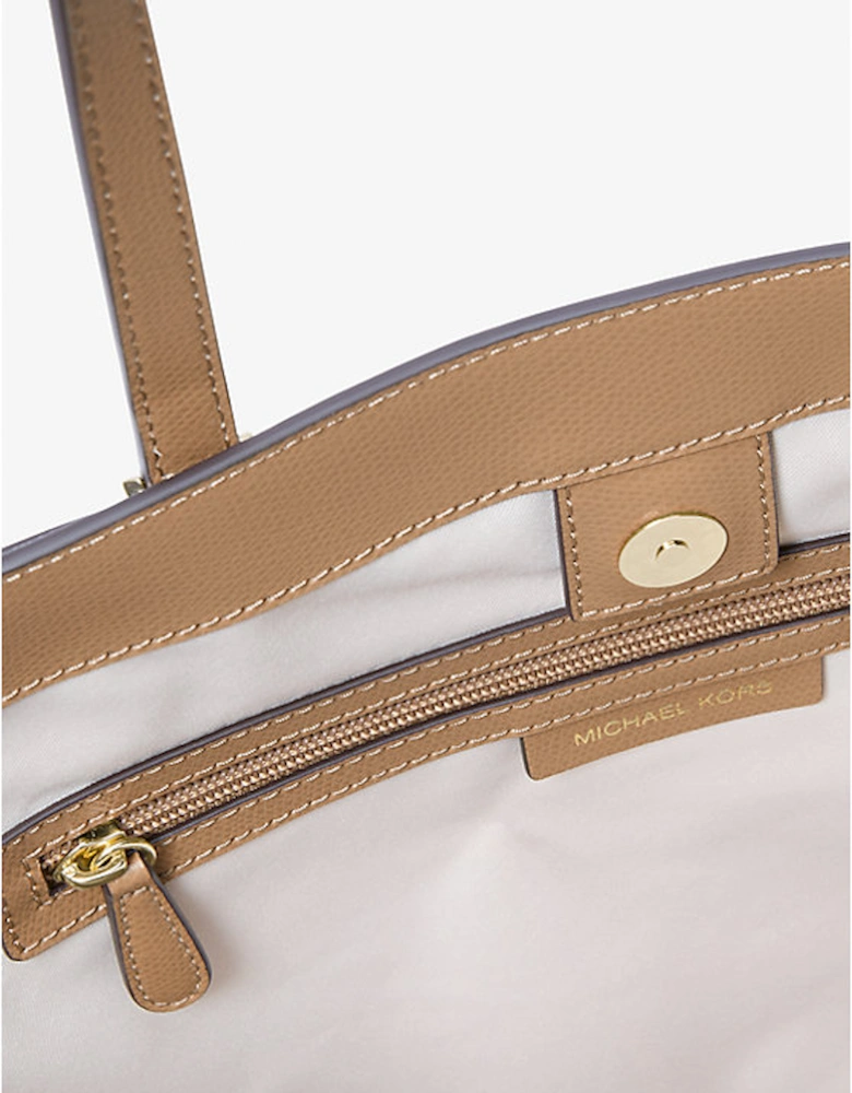 Taryn Large Signature Logo and Leather Tote Bag