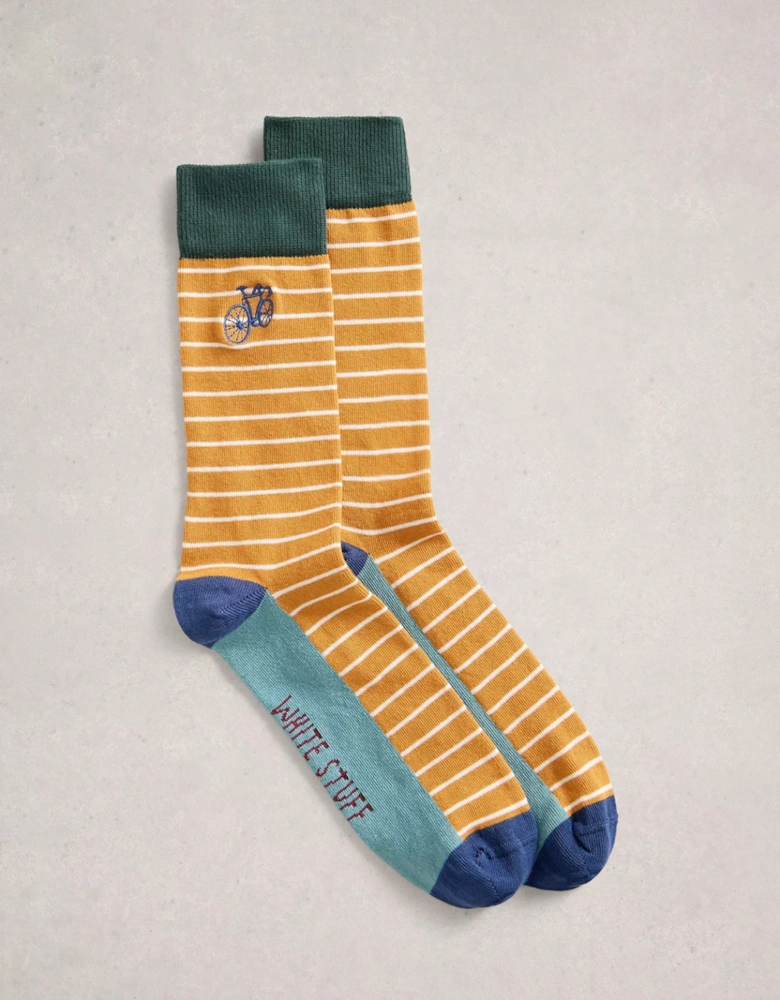 Men's Embroidered Ankle Socks Chart Multi