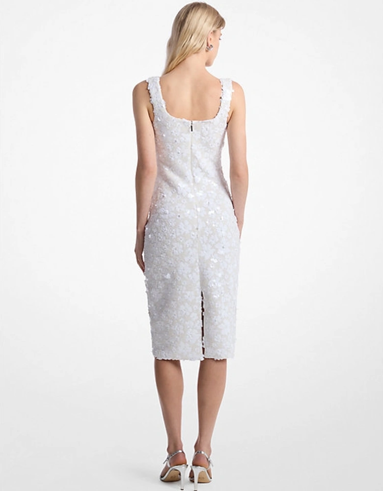 Floral Embellished Scuba Midi Dress