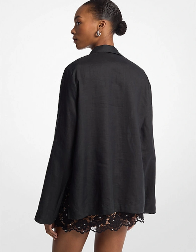 Ramie Collared Tunic Top