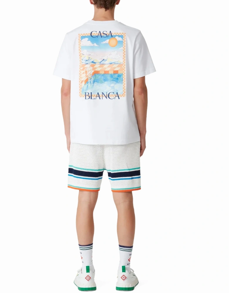 Men T Shirts Surreal Pool Graphic Short Sleeve Crew Neck Summer Tee