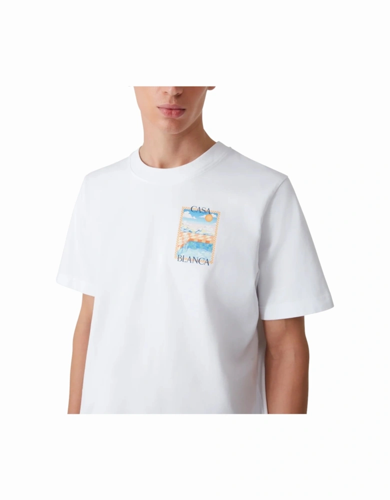 Men T Shirts Surreal Pool Graphic Short Sleeve Crew Neck Summer Tee