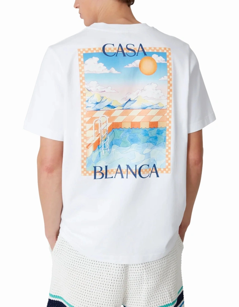 Men T Shirts Surreal Pool Graphic Short Sleeve Crew Neck Summer Tee