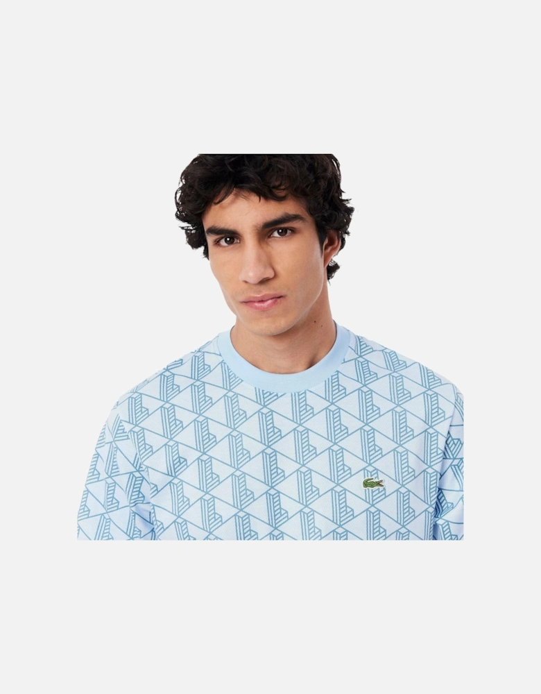 Monogram Cotton T-Shirt Blue